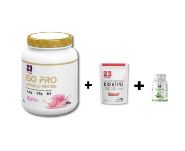 23 Fitness ISO Advanced Protein( Rose Flavour)+Creatine+Ashwagandha Caps